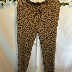 Millibon Leopard Print Joggers in Tan and Black